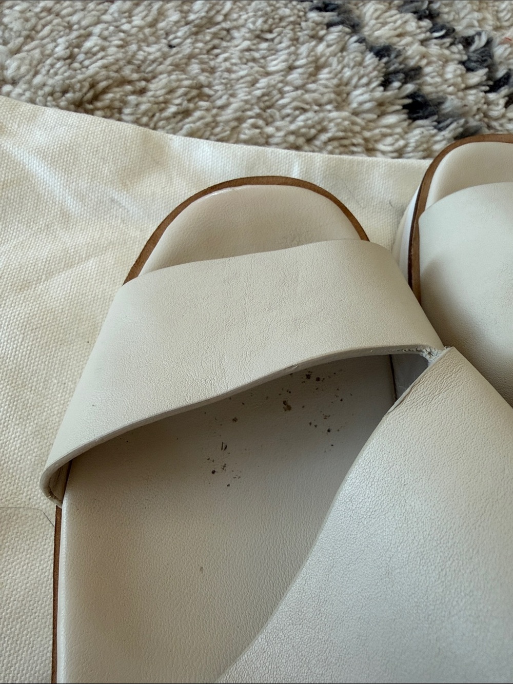 Vince Shelby Flax Cream Leather Slingback Platform Sandals with buckle 8 - Picture 5 of 11